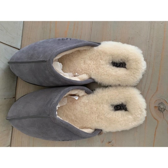 UGG MENS SCUFF SLIPPERS DARK GRAY MENS SIZE US 14 NEW - Picture 6 of 10